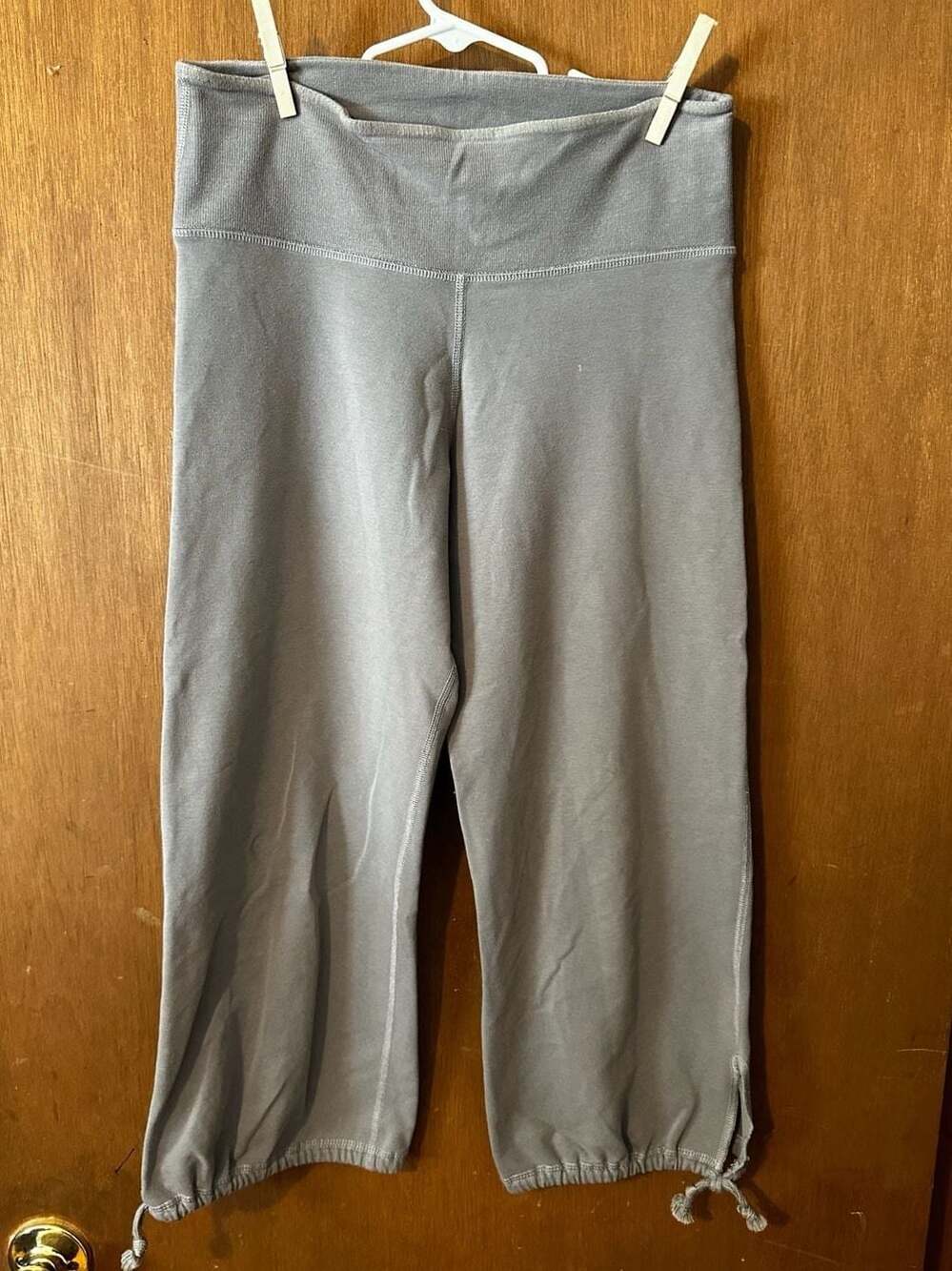 Lululemon Athletica Vintage Cotton Blend Drawstring Hem Crop Pants Size XS